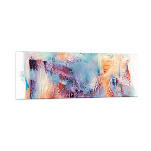 Glastavla - Bild på glas - Färgglad röra - 90x30 cm