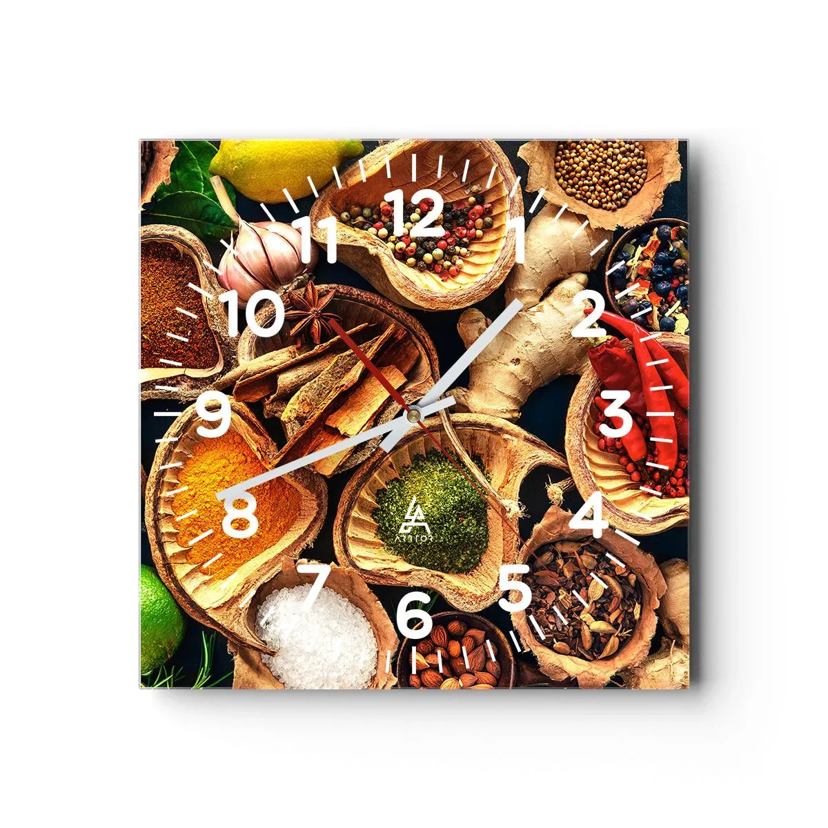 Väggklocka - Klocka på glas - Ta vad du vill - 30x30 cm