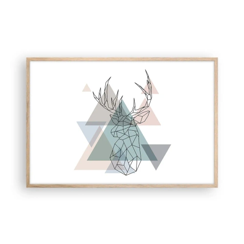 Affisch i ram av ljusek - I en geometrisk skog - 91x61 cm