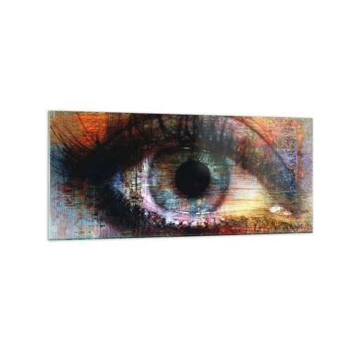 Glastavla - Bild på glas - Man kan titta in i själen - 120x50 cm