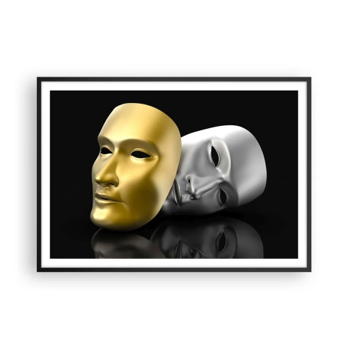 Affisch i svart ram - Livet är teater - 100x70 cm