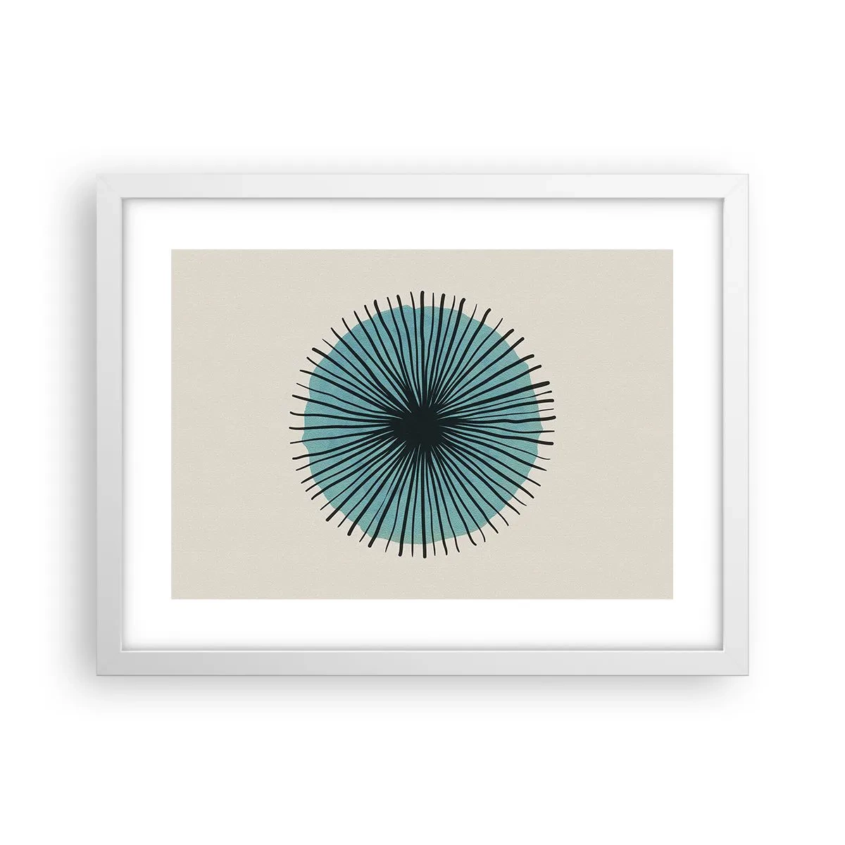 Affisch i vit ram - Radier mot blått - 40x30 cm