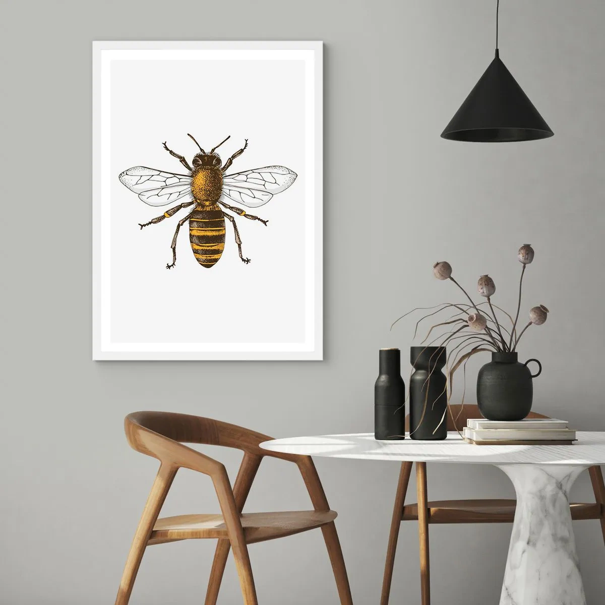 Affisch i vit ram - Vackert och bra - 40x50 cm