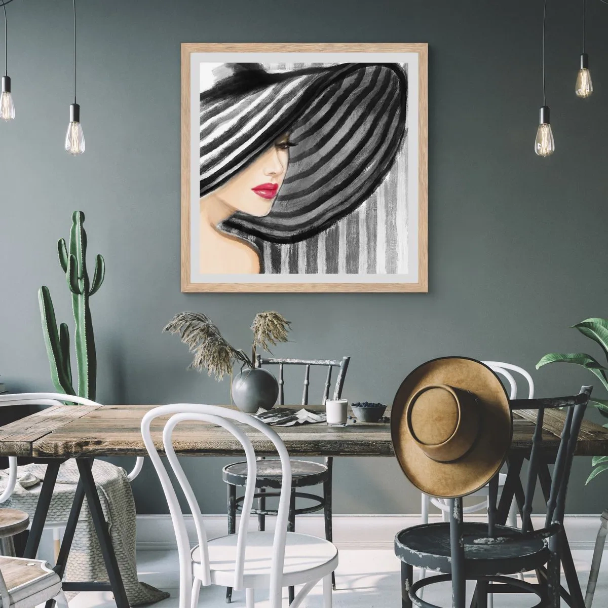 Affisch i ram av ljusek - Var hittar jag dig? - 60x60 cm