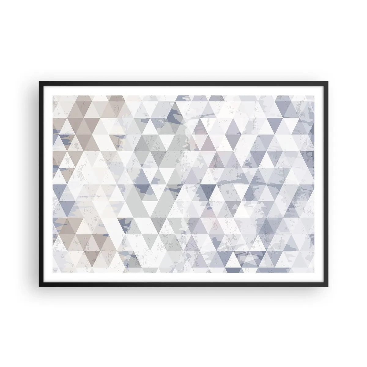 Affisch i svart ram - Trianglar - 100x70 cm