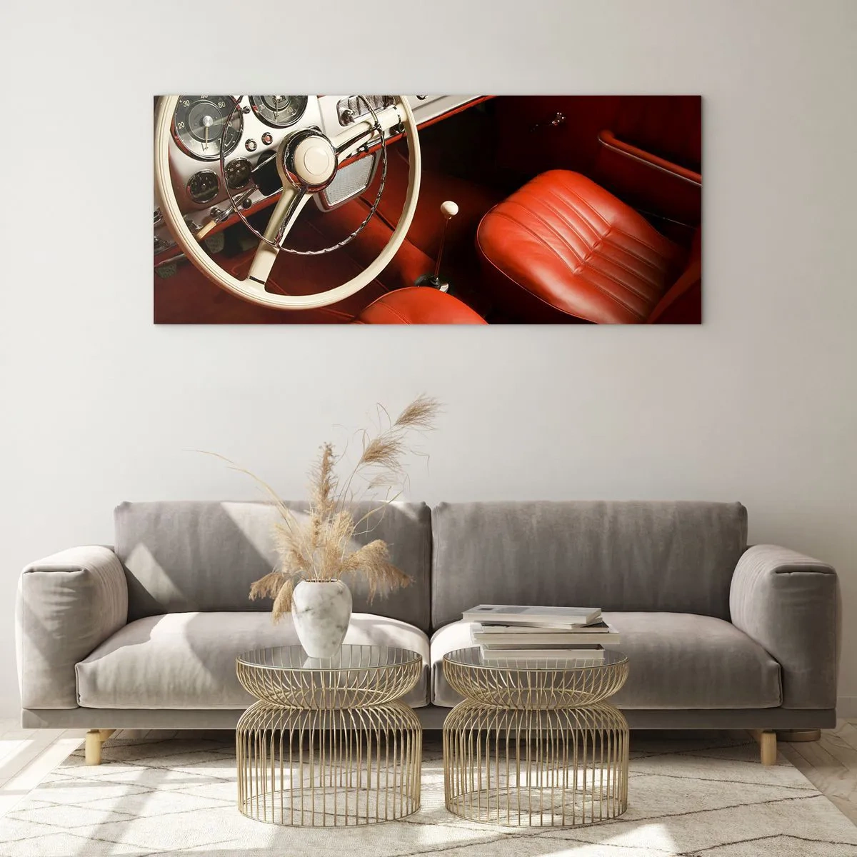 Glastavla - Bild på glas - Lyx i vintage stil - 100x40 cm