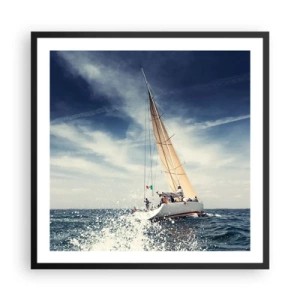 Affisch i svart ram - De hinner inte ikapp oss! - 60x60 cm