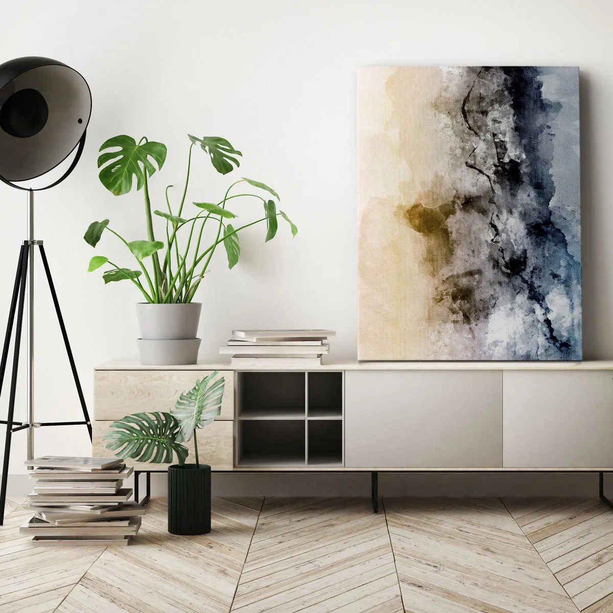 Canvastavla - Bild på duk - Dränkta i dimman - 80x120 cm