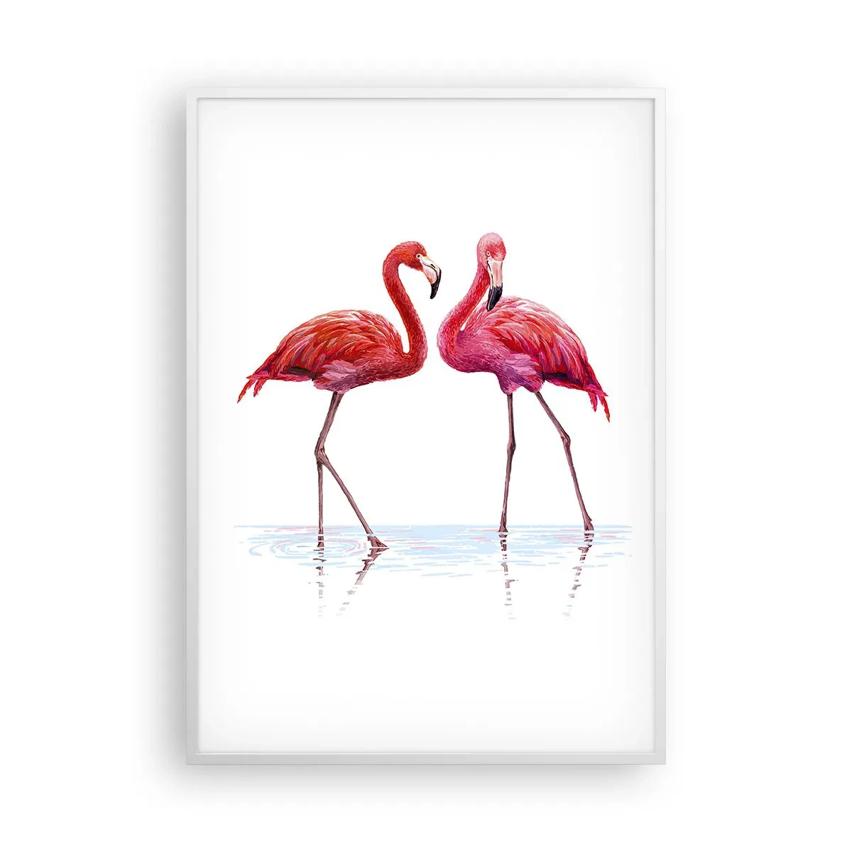 Affisch i vit ram - Rosa rendez-vous - 70x100 cm
