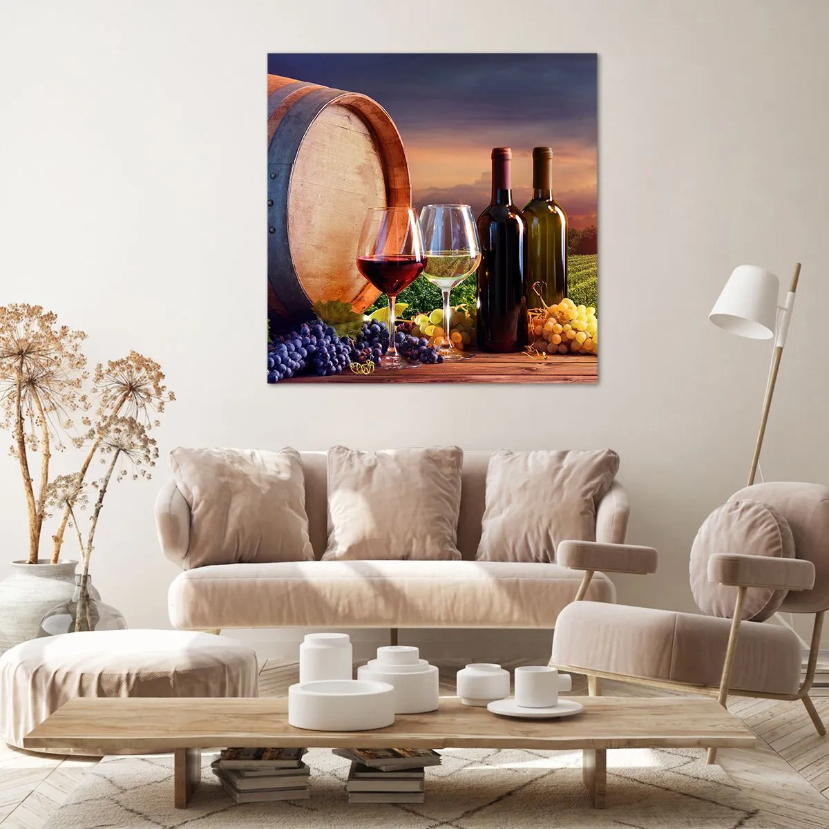 Canvastavla - Bild på duk - Här smakar livet - 40x40 cm