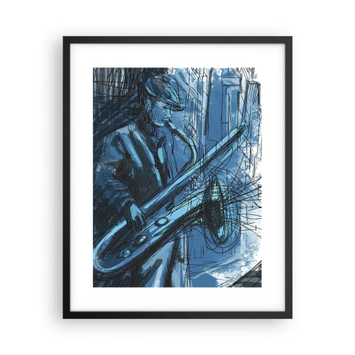 Affisch i svart ram - Stadsrapsodi - 40x50 cm