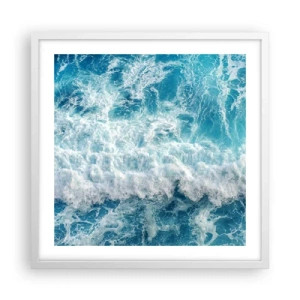 Affisch i vit ram - Glatt och hoppande - 50x50 cm