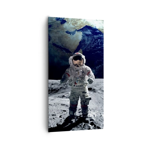 Canvastavla - Bild på duk - Hälsningar från månen - 65x120 cm