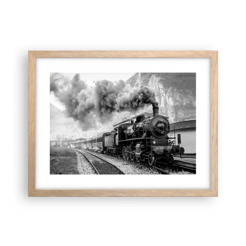 Affisch i ram av ljusek - Det står ett lok på stationen... - 40x30 cm