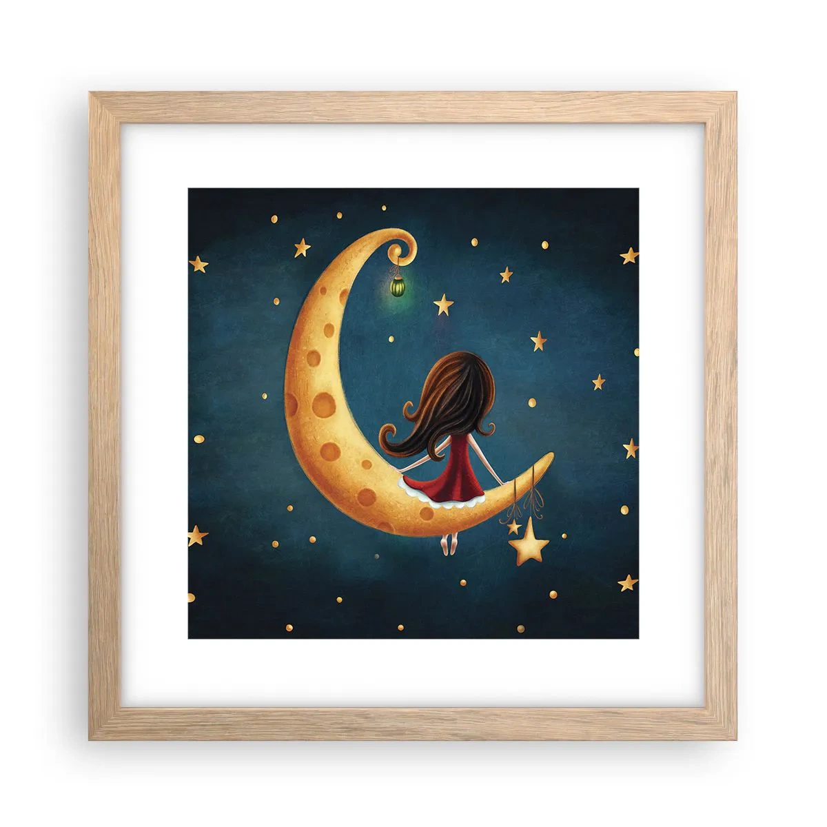 Affisch i ram av ljusek - En gång i tiden... - 30x30 cm