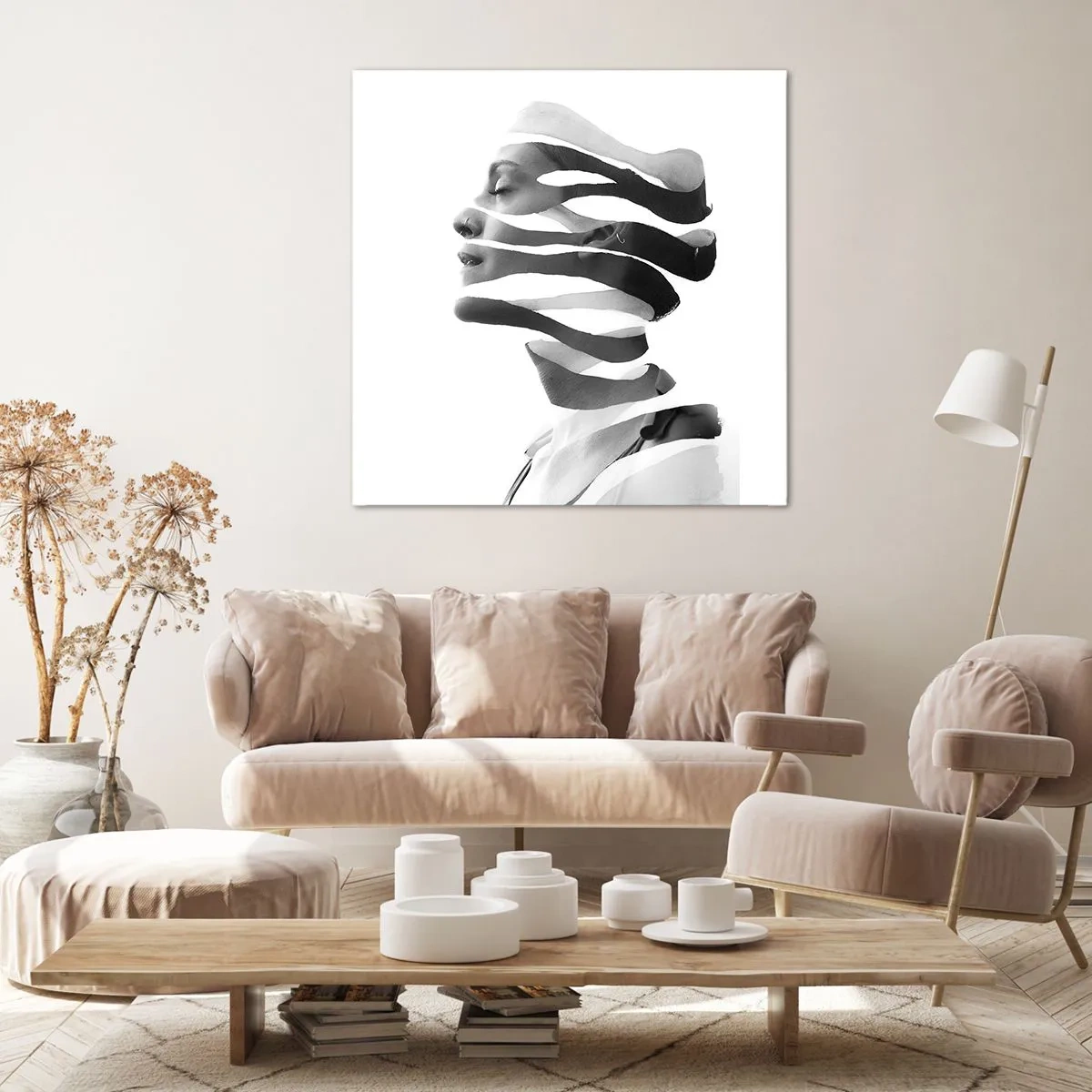 Canvastavla - Bild på duk - Surrealistisk porträtt - 60x60 cm