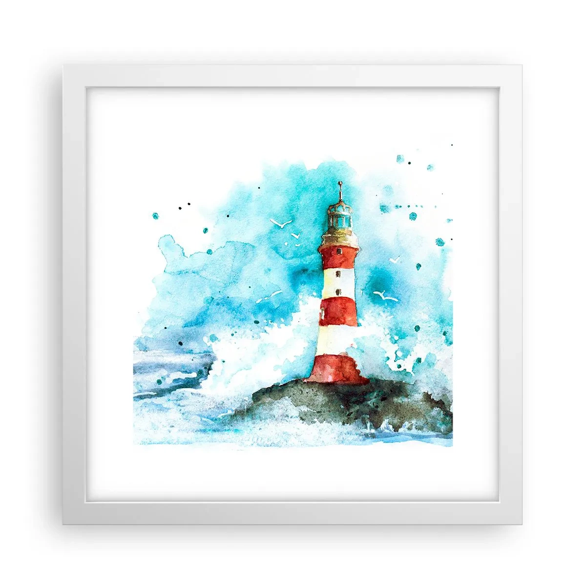 Affisch i vit ram - Elementens enhet - 30x30 cm