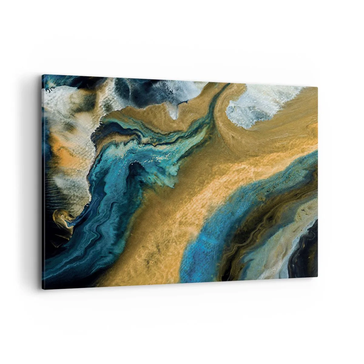 Canvastavla - Bild på duk - Blå – gul – ömsesidiga influenser - 100x70 cm