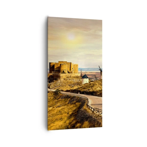 Canvastavla - Bild på duk - Don Quixote kommer snart - 65x120 cm