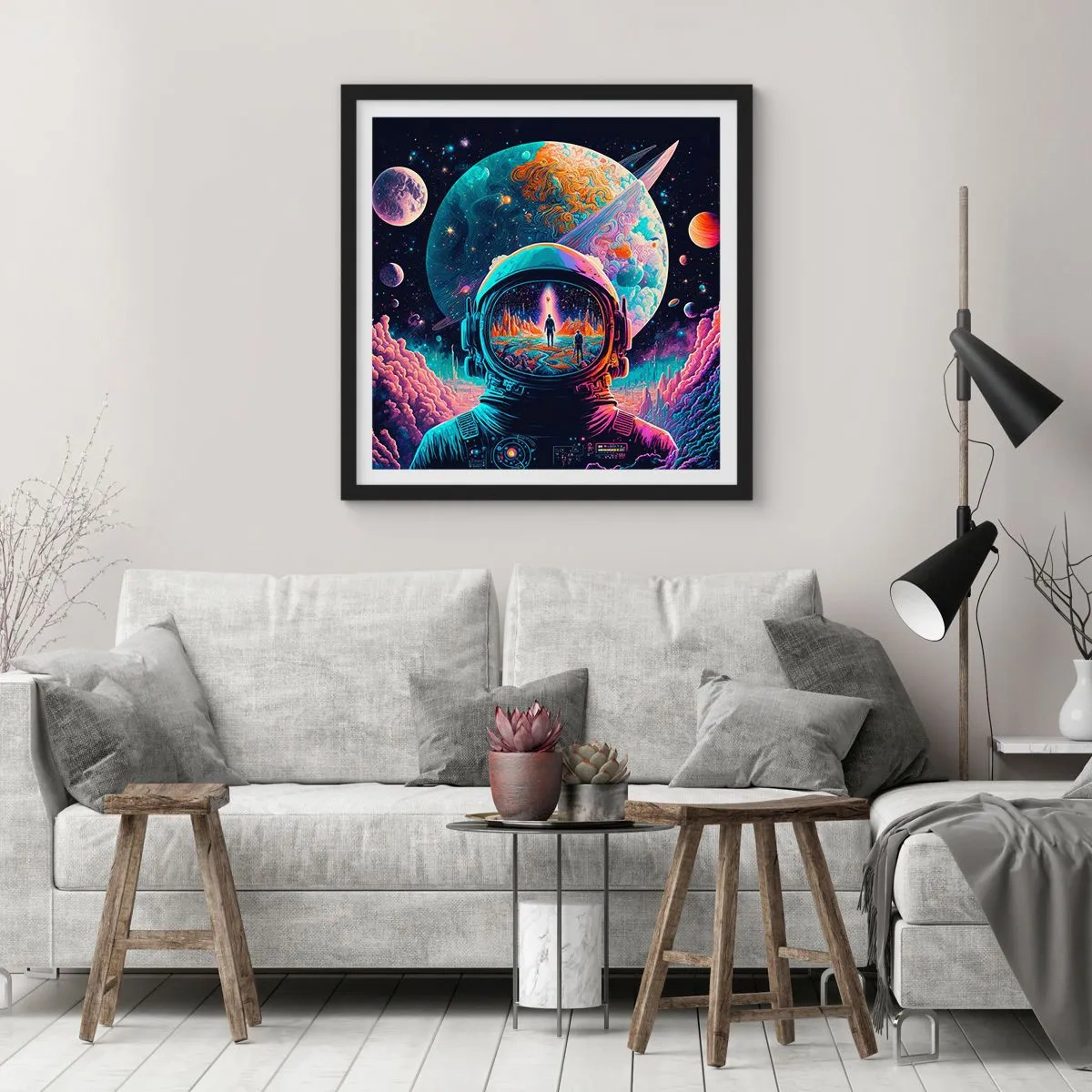 Affisch i svart ram - Filosofer har aldrig drömt - 50x50 cm