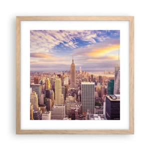 Affisch i ram av ljusek - Nå ut till molnen - 40x40 cm