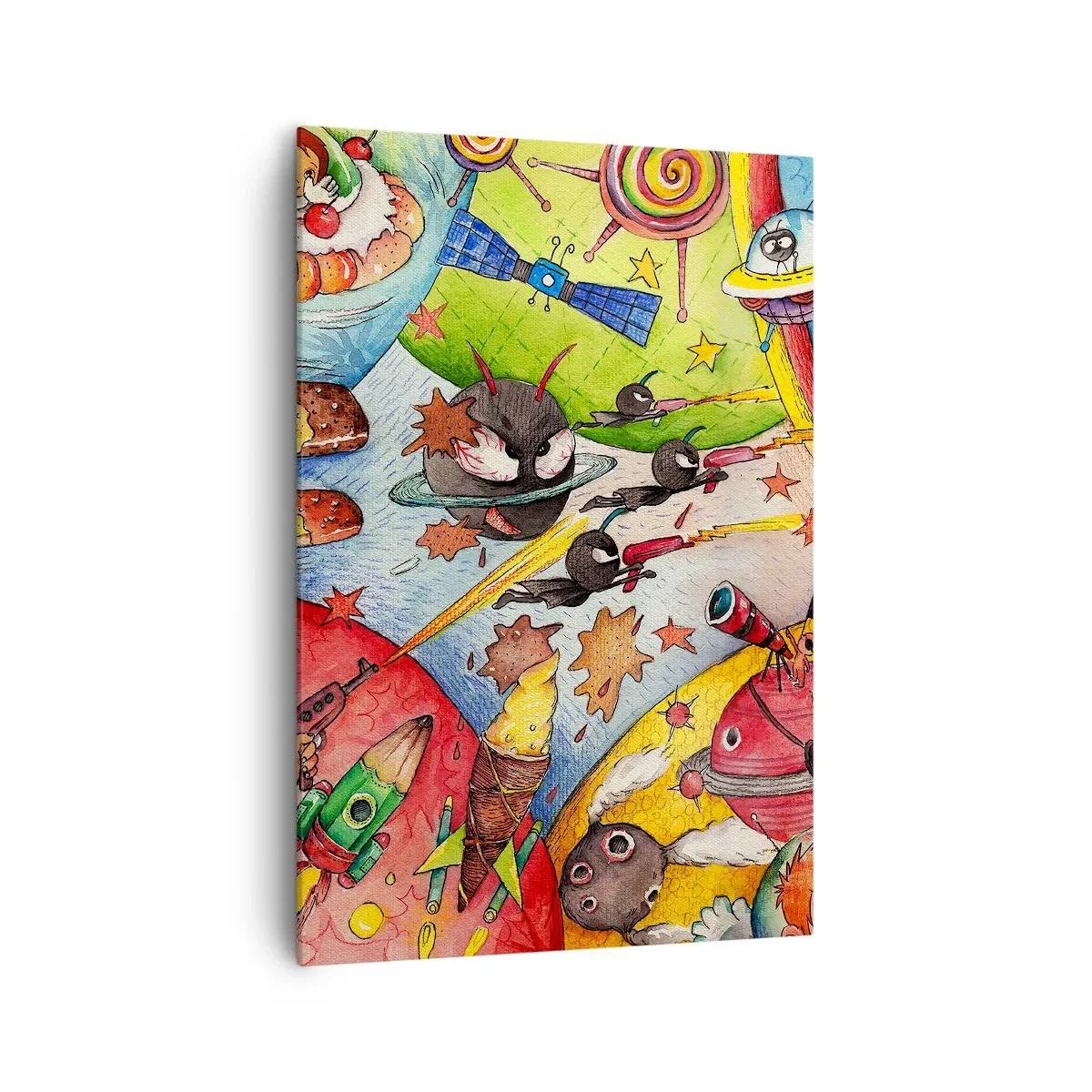 Canvastavla - Bild på duk - Stora rymdäventyret - 70x100 cm