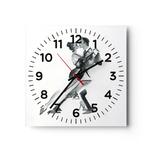 Väggklocka - Klocka på glas - I en rytm - 30x30 cm