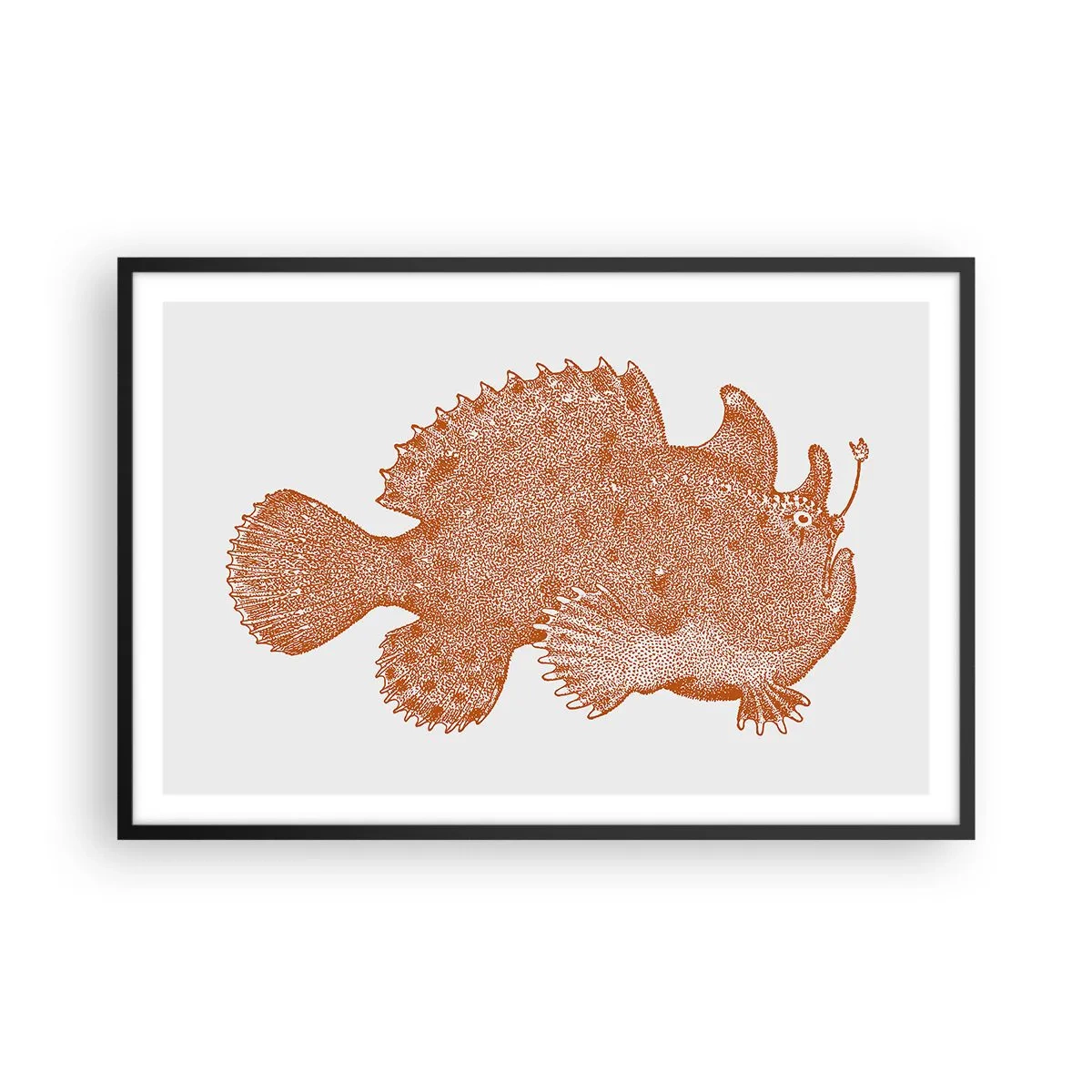 Affisch i svart ram - Och ändå en fisk - 91x61 cm