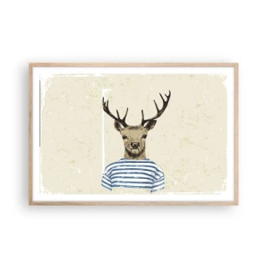 Affisch i ram av ljusek - Ty jag gillar randiga tröjor! - 91x61 cm