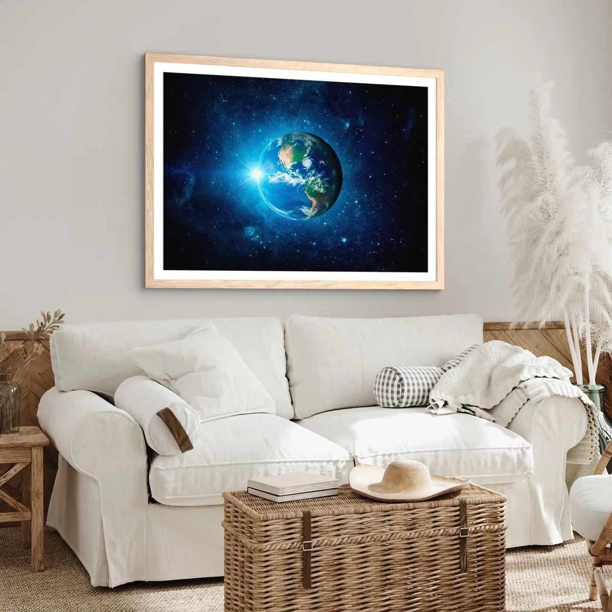Affisch i ram av ljusek - Vi är i himlen - 70x50 cm