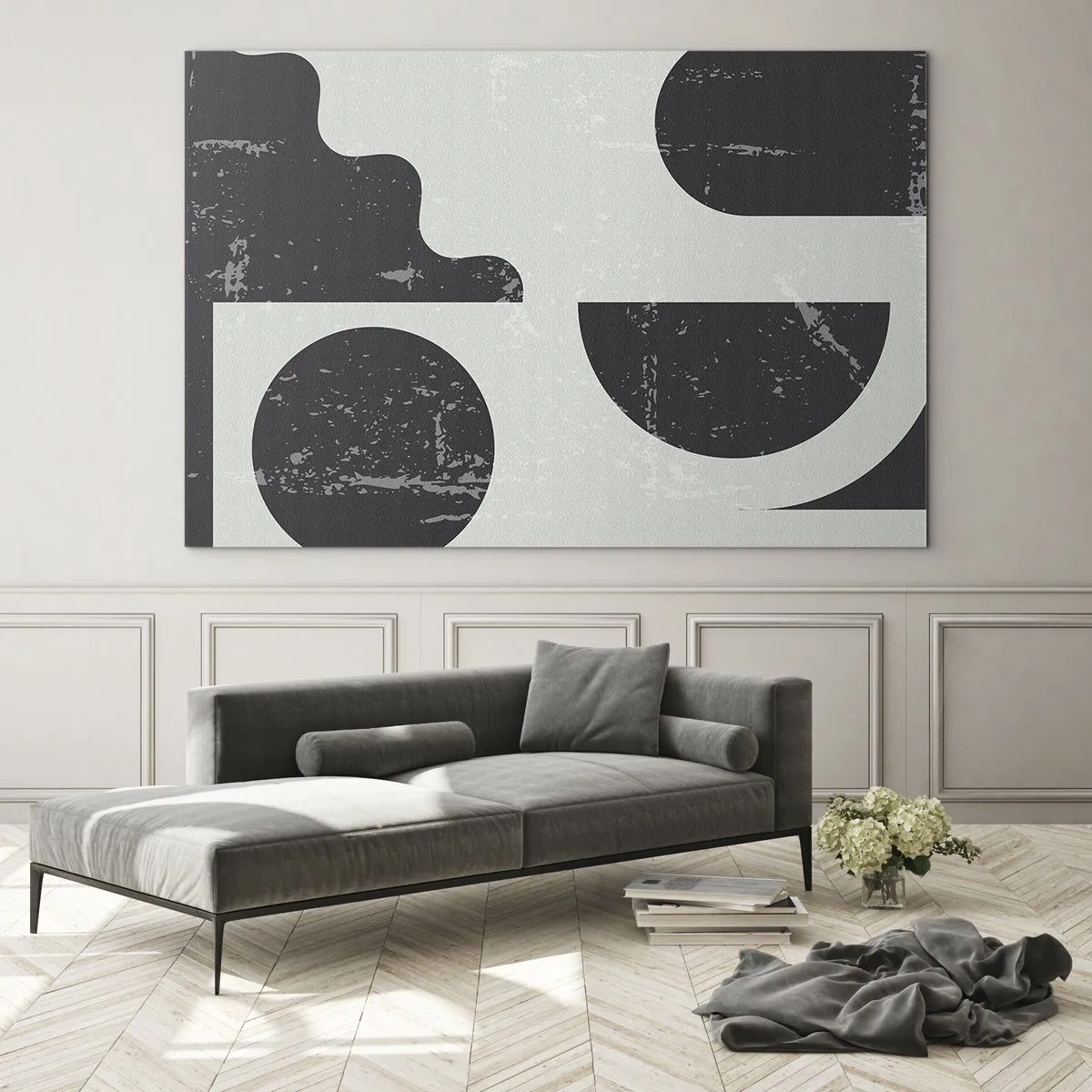 Glastavla - Bild på glas - Komposition ovanför och under - 100x70 cm