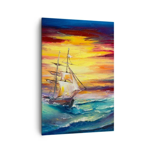 Canvastavla - Bild på duk - Modigt mot vågorna - 70x100 cm