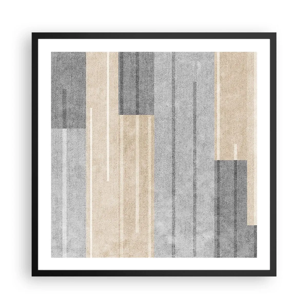 Affisch i svart ram - Komposition: allt i lod - 60x60 cm