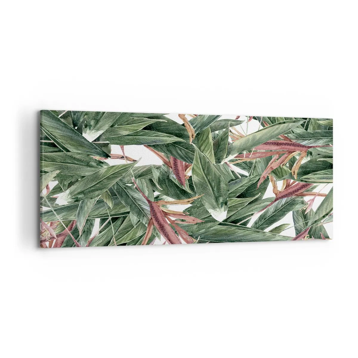 Canvastavla - Bild på duk - Smaragd-lila växter - 120x50 cm