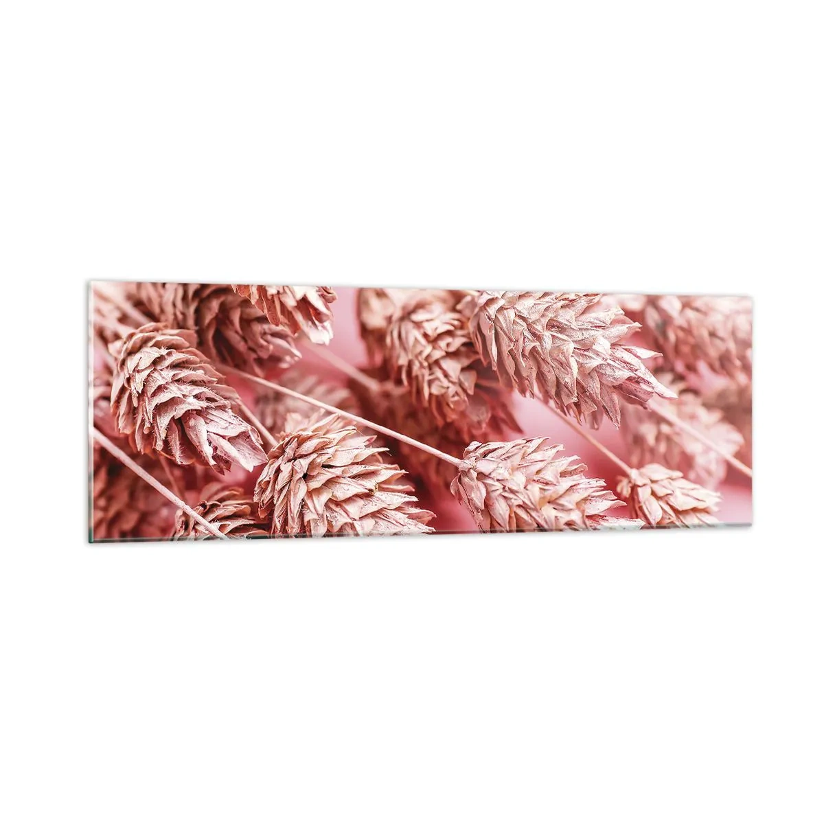 Glastavla - Bild på glas - Blomkaskad i rosa - 90x30 cm