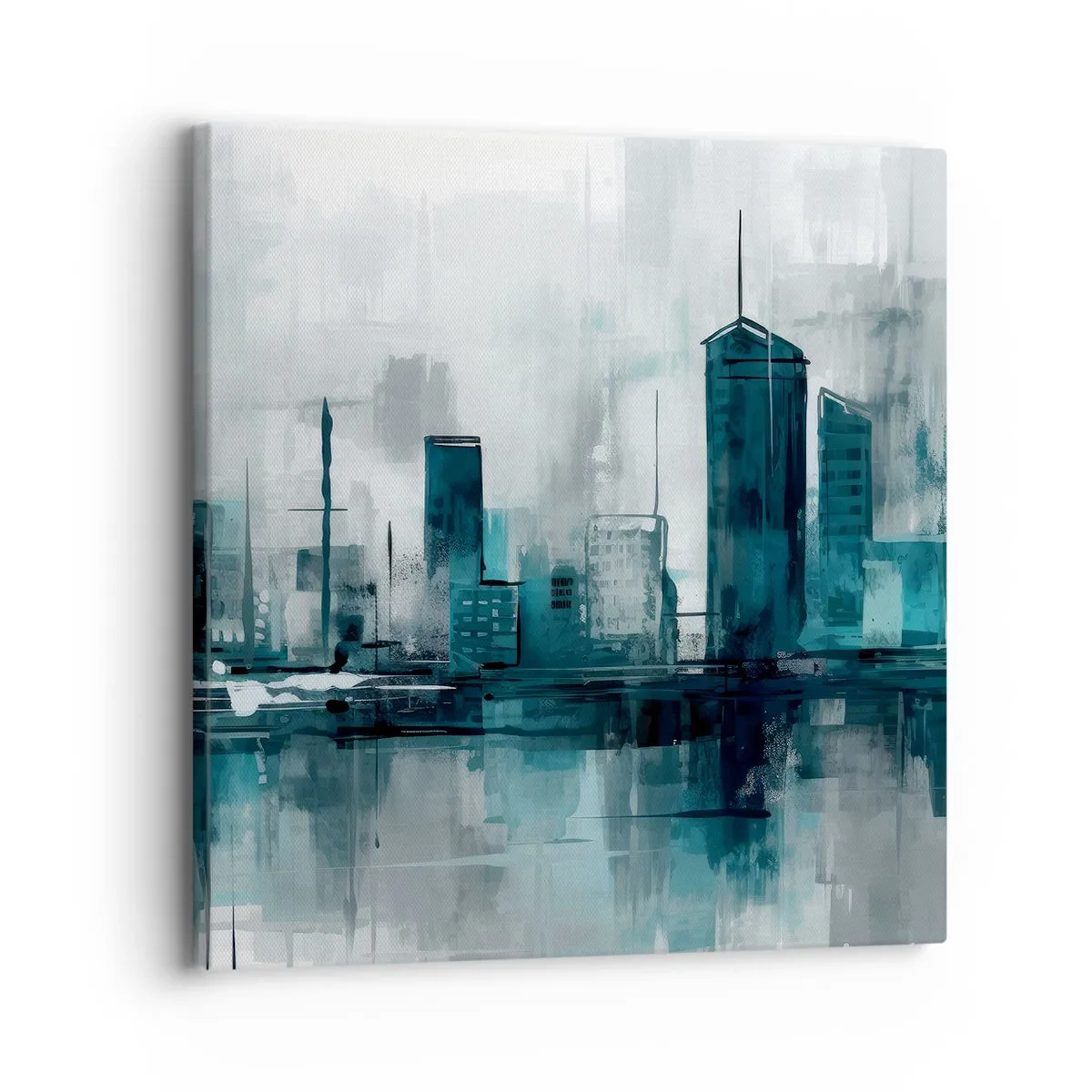 Canvastavla - Bild på duk - Regnfärgad stad - 30x30 cm