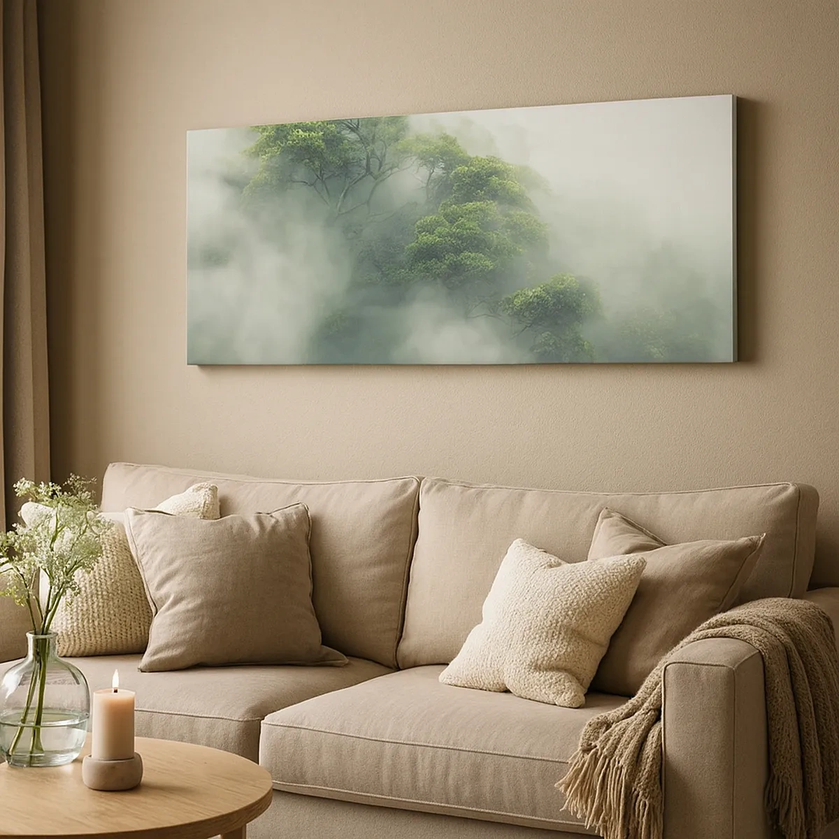 Canvastavla - Bild på duk - Insvept i dimma - 30x30 cm