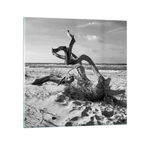 Glastavla - Bild på glas - Havets skulptur - 30x30 cm