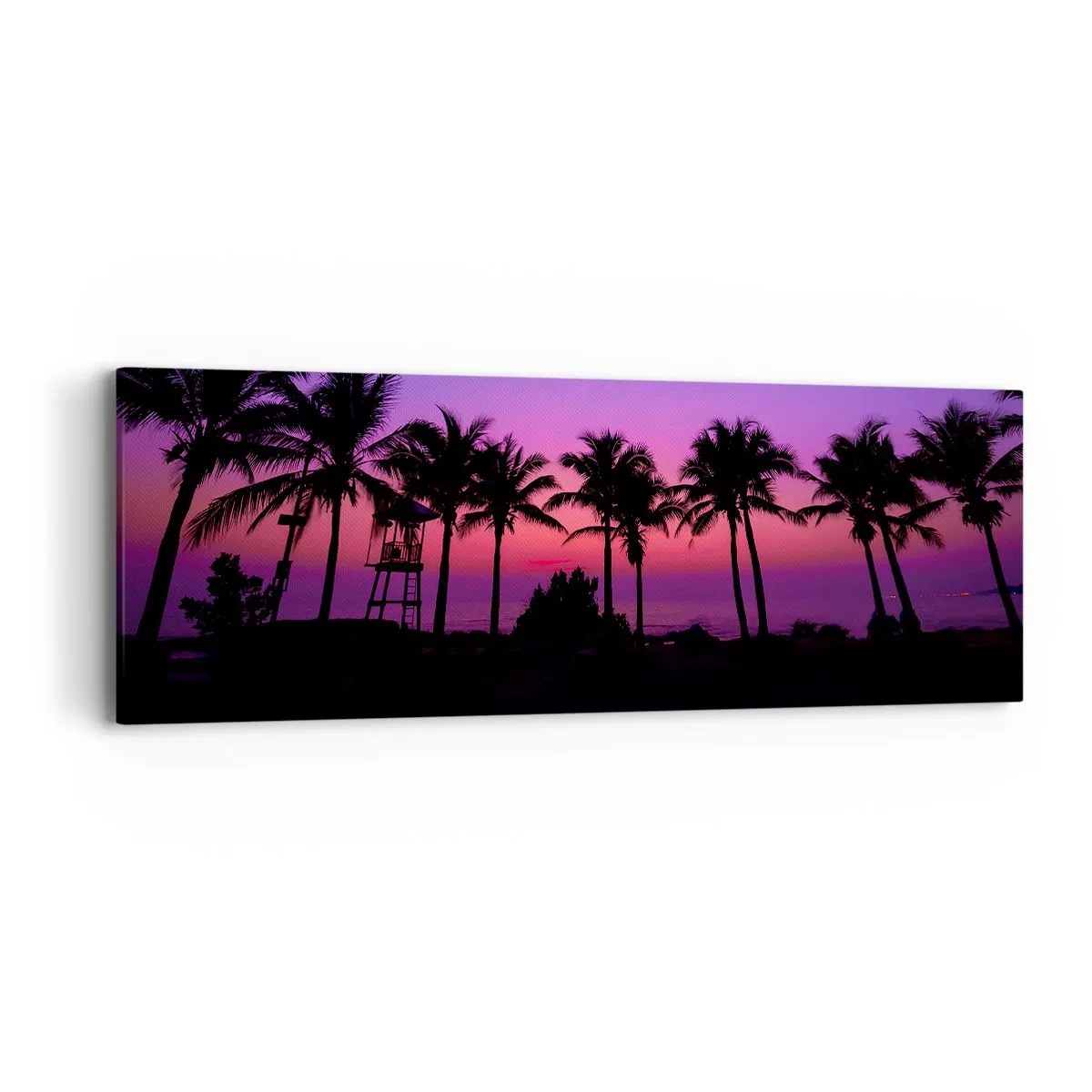 Canvastavla - Bild på duk - Kväll under palmerna - 90x30 cm