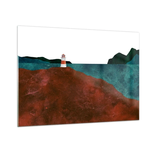 Glastavla - Bild på glas - Med blicken riktad mot havet - 100x70 cm