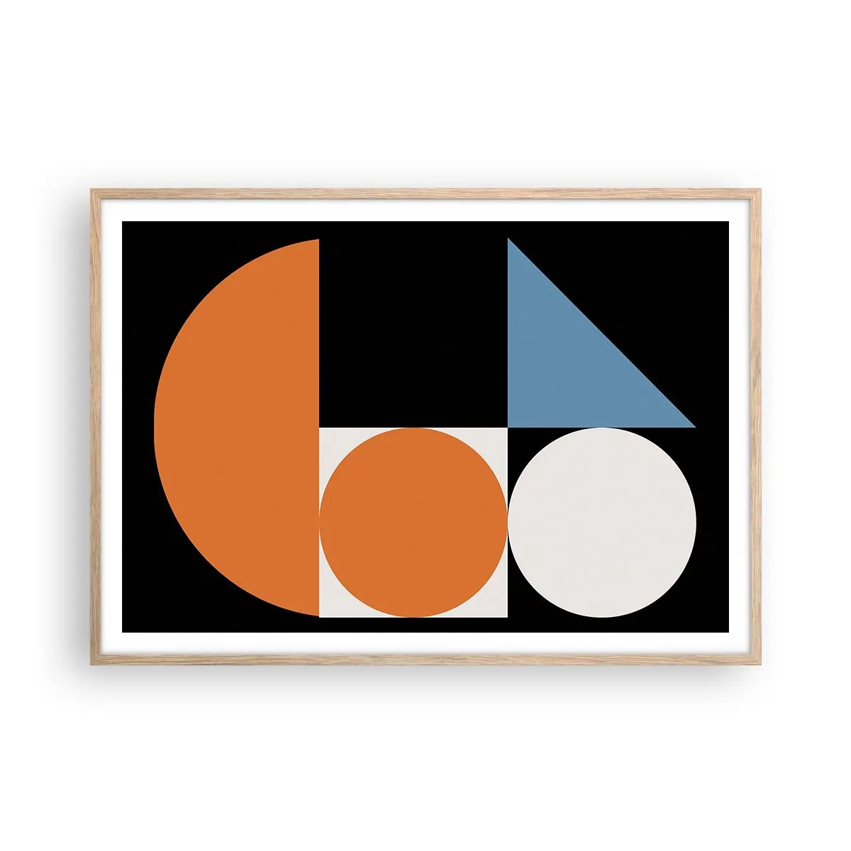 Affisch i ram av ljusek - Geometriska figurer - 100x70 cm