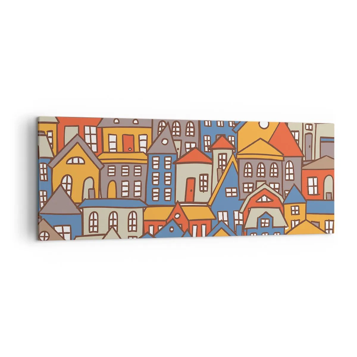 Canvastavla - Bild på duk - Hus bakom hus - 140x50 cm