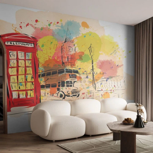 Fototapet Premium Sand - Mångfaldens stad - Stad, London, Abstraktion - 500x350 cm