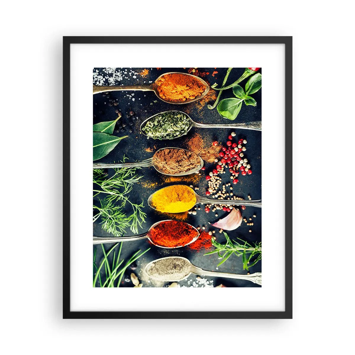 Affisch i svart ram - Kulinarisk magi - 40x50 cm