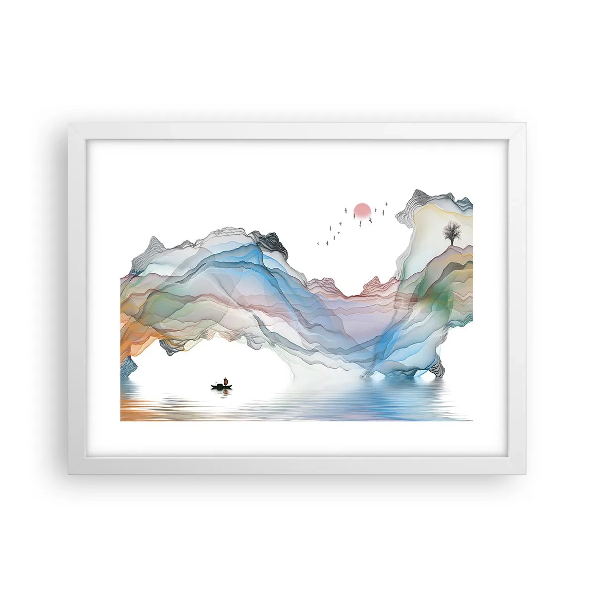 Affisch i vit ram - Mot kristallfjäll - 40x30 cm