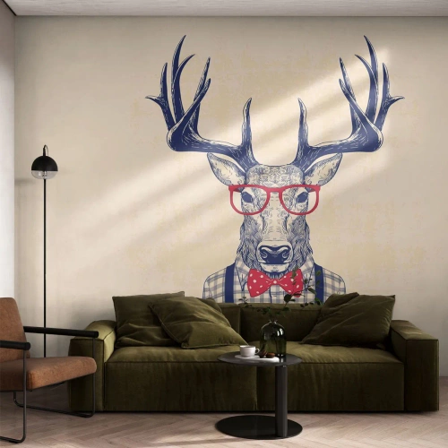 Självhäftande Fototapet Deluxe Sticker - Rolig extravagans - Abstraktion, Rådjur, Hipster - 200x140 cm