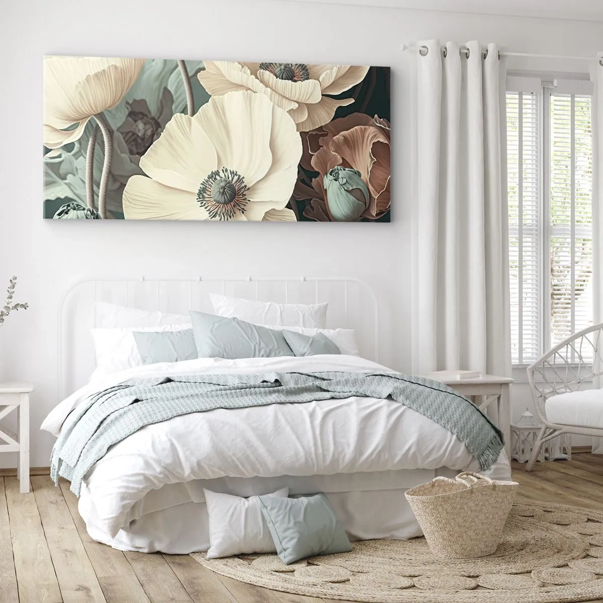 Canvastavla - Bild på duk - Viskningar av vallmo - 160x50 cm