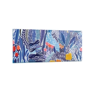 Glastavla - Bild på glas - Hawaii-trädgård - 120x50 cm