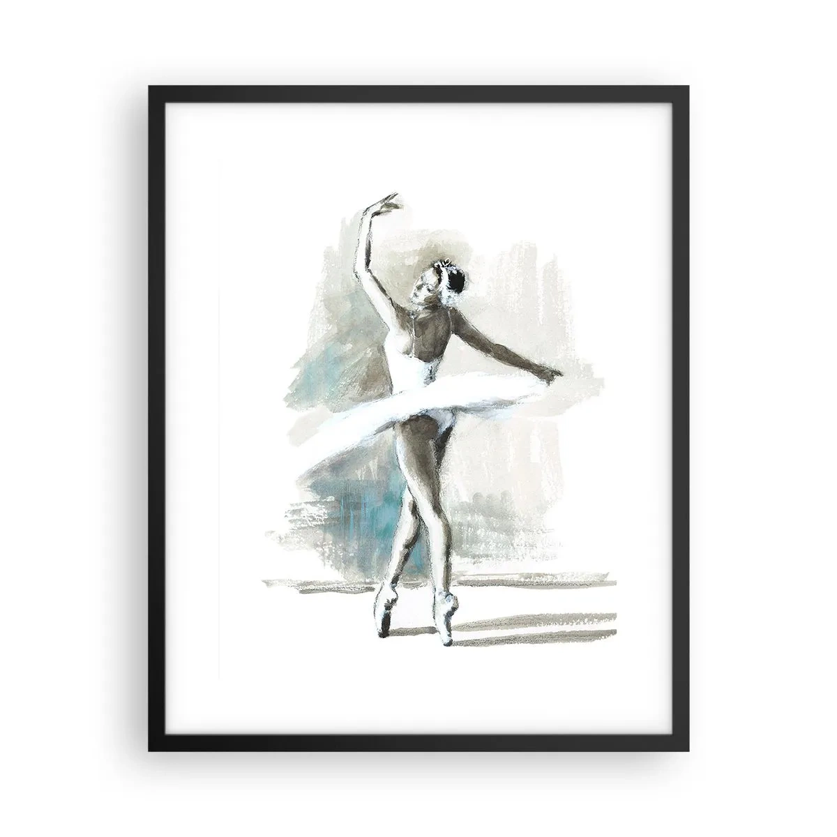 Affisch i svart ram - Förtrollad i en svan - 40x50 cm