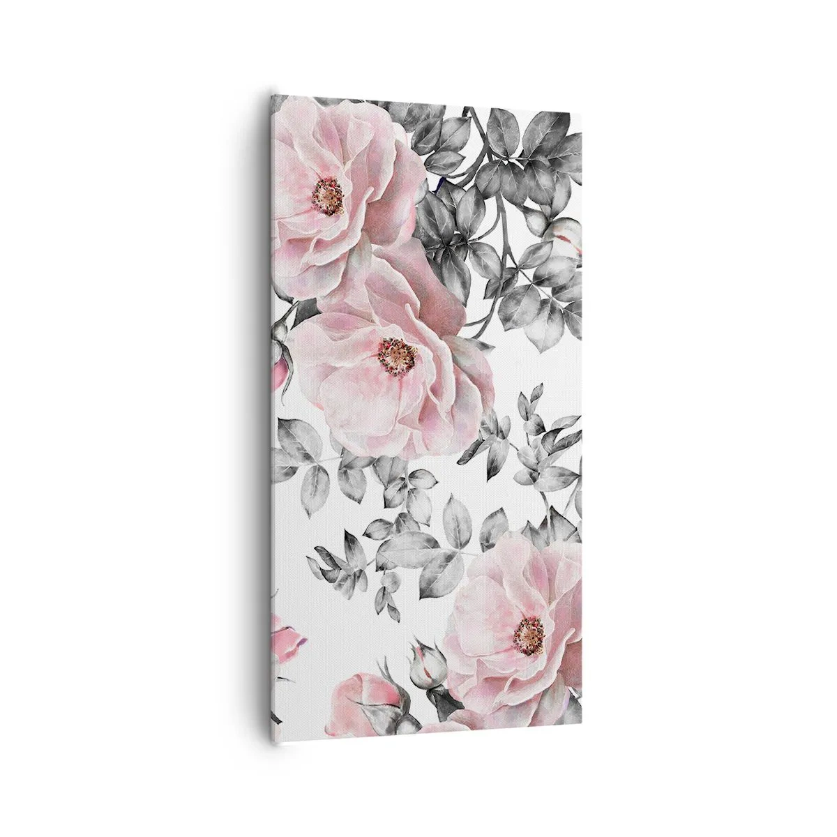 Canvastavla - Bild på duk - Tappa sig i rosblommorna - 65x120 cm